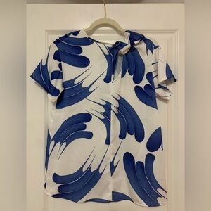SD Collection Blue and White Blouse